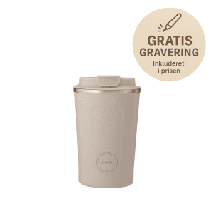 Cup2go 380 ml cream beige - aya and ida - termokop med navn - gratis gravering