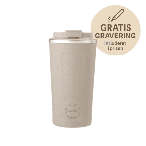 Cup2go 500 ml cream beige - aya and ida - termokop med navn - gratis gravering