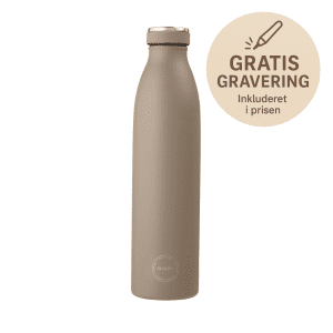 Drikkeflaske 750 ml Dusty Brown - aya and ida - gratis gravering