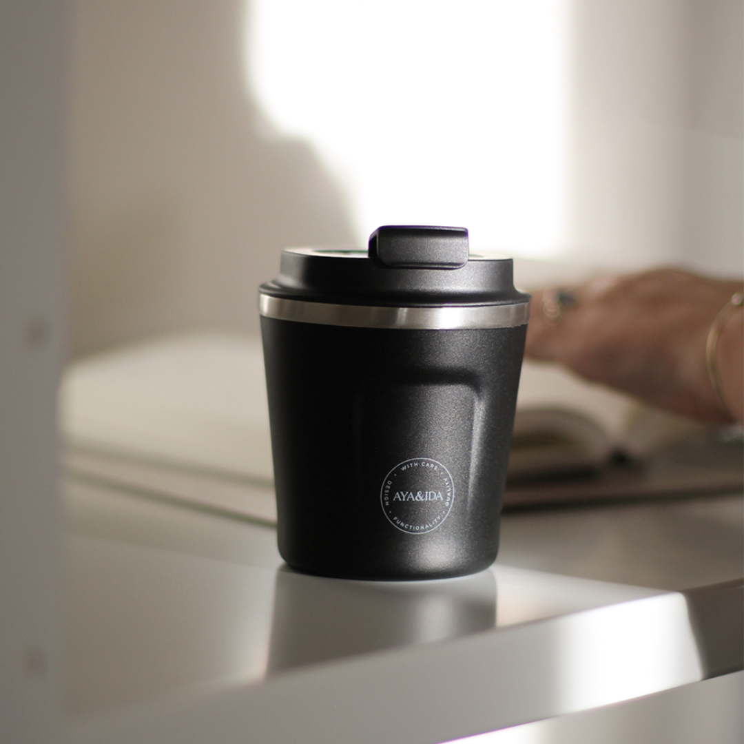 CUP2GO termokop matte black - 240 ml - aya and ida