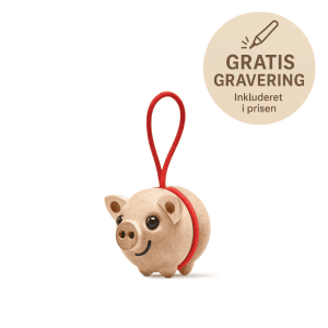 FableWood mini gris - Babe - traefigur - julepynt - gratis gravering (1)