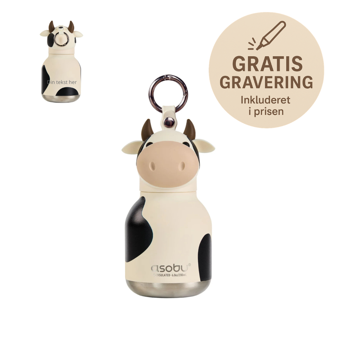 Mini Cow Bestie drikkedunk - boernedrikkedunk - drikkeflaske - drikkedunk - Asobu - drikkedunk med navn (1)