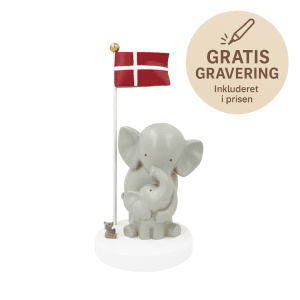 Bordflag elefant mor og barn - barselsgave - gave ved foedsel (1)