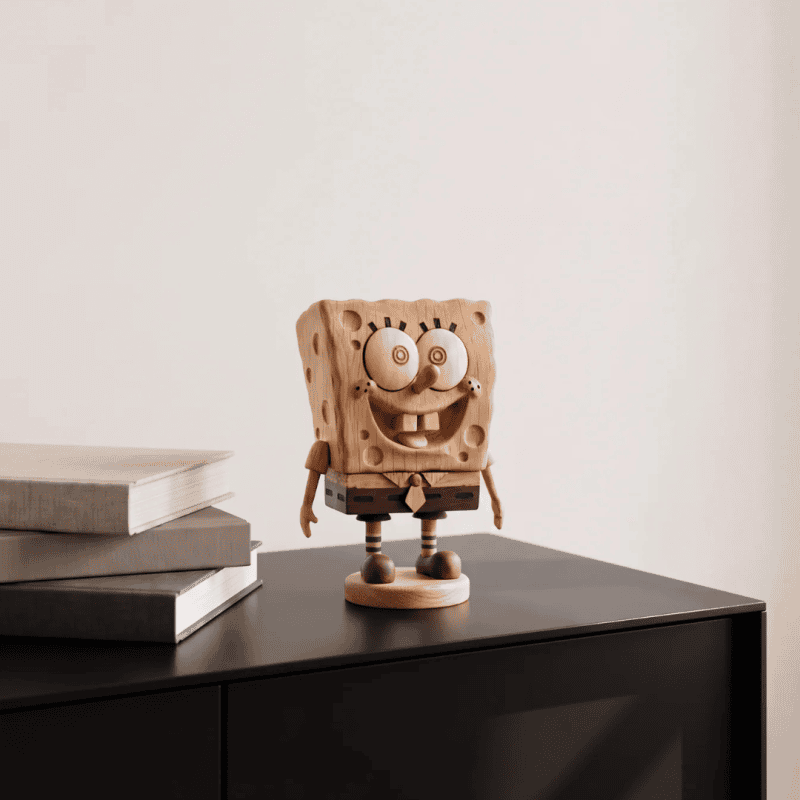 BoyHood Svampebob firkant - traefigur dansk design (1)